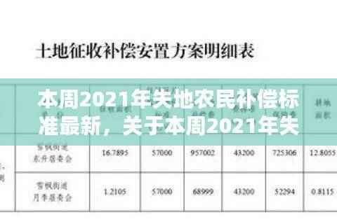 本周2021年失地农民补偿标准详解及补偿流程解析