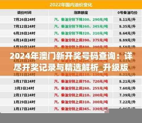 2024年澳门新开奖号码查询：详尽开奖记录与精选解析_升级版LNM901.09