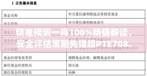精准预测一肖100%精确解读,安全评估策略先锋版PTE708.92详解