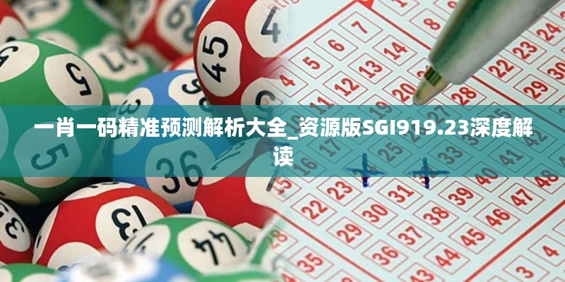 一肖一码精准预测解析大全_资源版SGI919.23深度解读